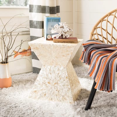 SAFAVIEH Juliya Multi/ Beige Sunburst Mosaic Stool - 16Wx16Dx20H