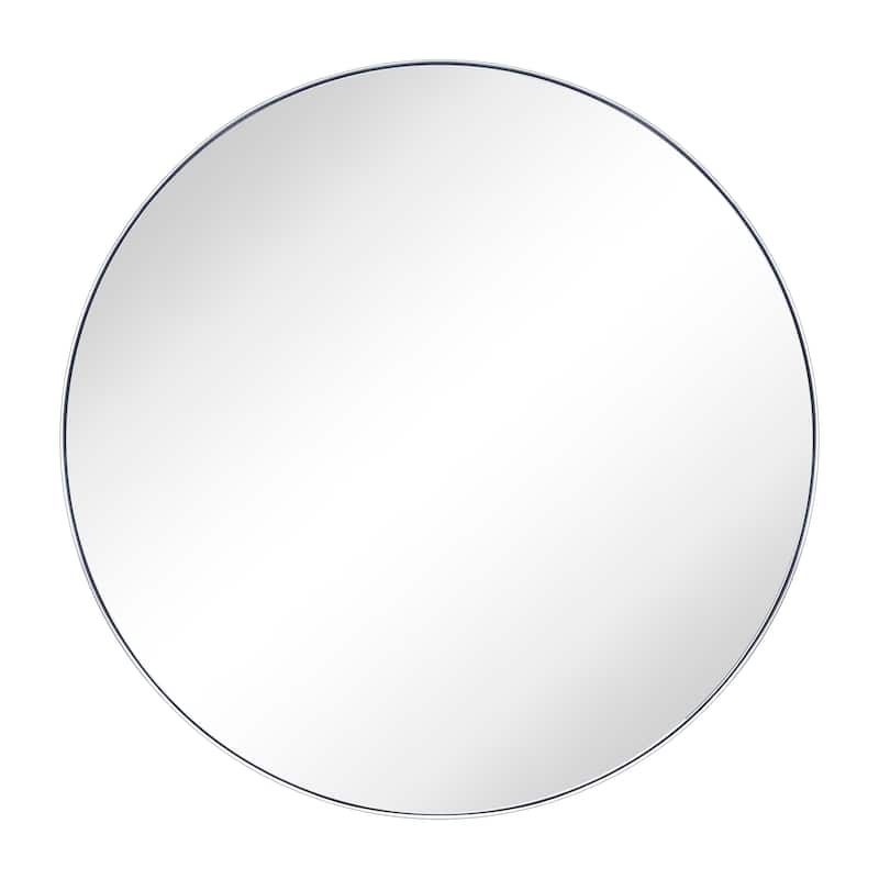 TEHOME Yolanta Round Metal Wall Mirror - 30" x 30" - Chrome