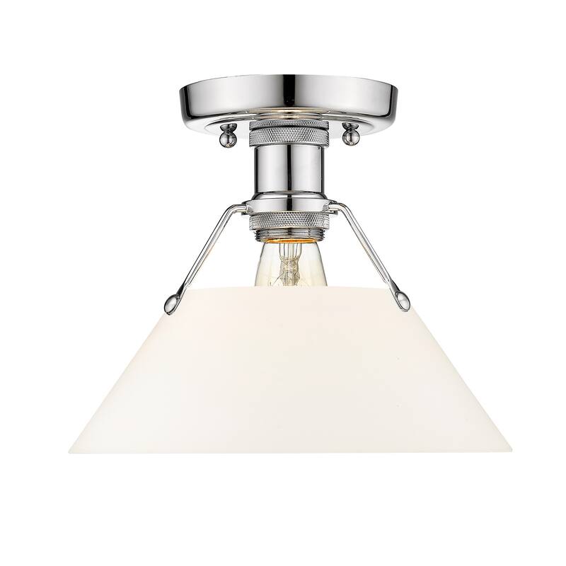 Orwell 1-Light Flush Mount in Chrome with Opal Glass - Silver