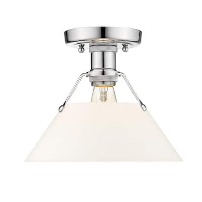 Orwell 1-Light Flush Mount in Chrome with Opal Glass - Silver