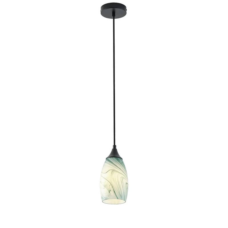 Black Metal and Glass Pendant Light for Kitchen Island Dining Room