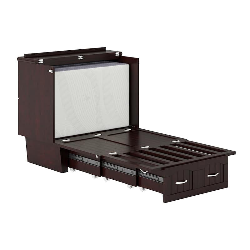 Sydney Twin Murphy Bed Chest with 6 inch Mattress