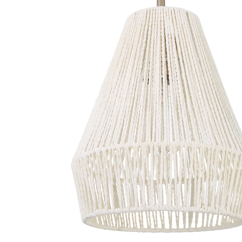 Acroma 1-light Farmhouse Coastal Boho Rattan Kitchen Island Pendant - 10'' D * 62'' H