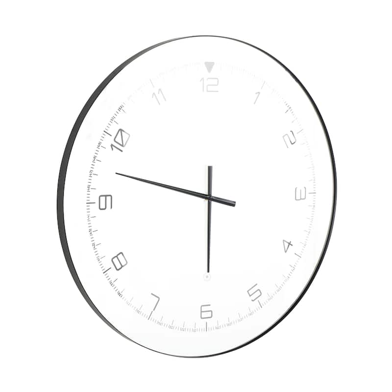 Glass LED Decorative Wall Clock with Black Clocks Hands and White Numbers - Multi Colored - Roche River Decor