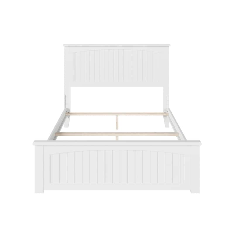 Nantucket Full Foundation Bed with Matching Footboard in White
