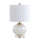 preview thumbnail 15 of 16, Dana 17.5" Glass/Crystal LED Table Lamp, White/Chrome by JONATHAN Y