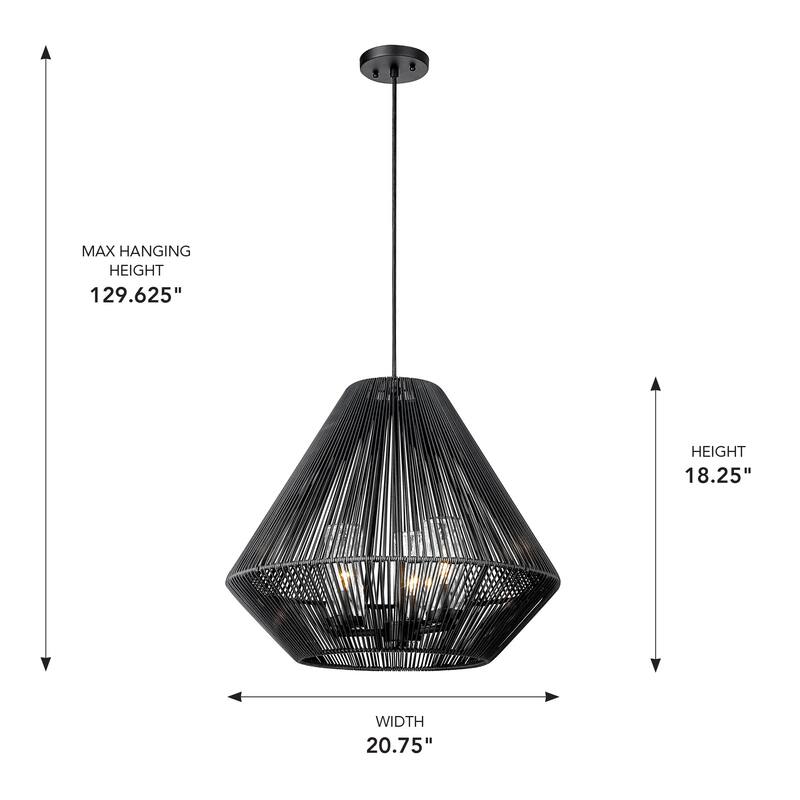 Valentina 20.75" Wide 3-Light Outdoor Pendant