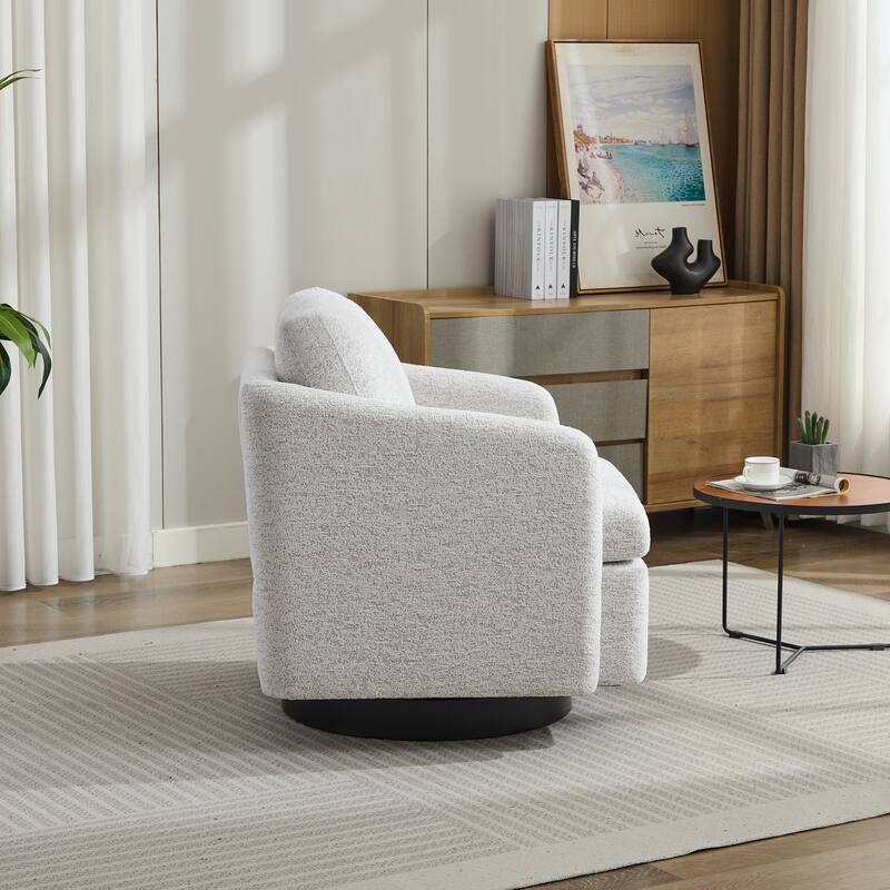 31.5"W Swivel Accent Chair and Comfy Round Accent Single Sofa Chair, 360 Degree Club Chair