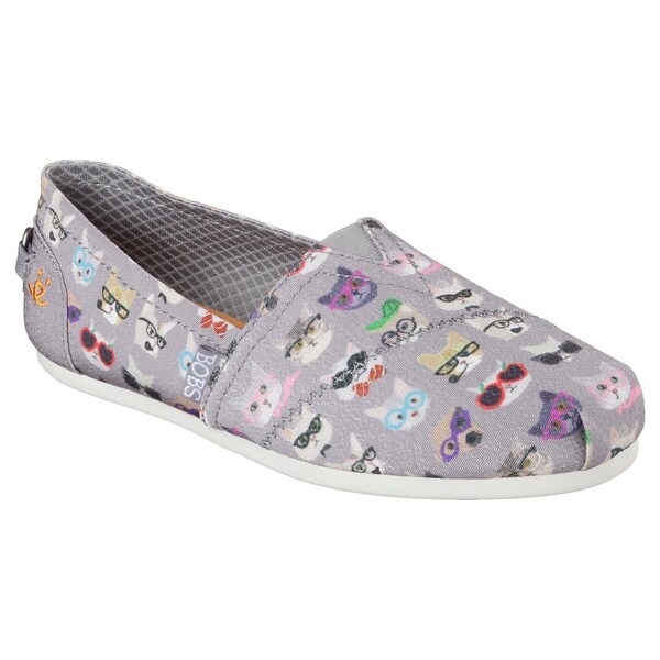 Skechers 34393 GRY Women's BOBS PLUSH-KITTY SMARTS Flat