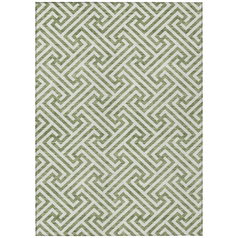 Machine Washable Indoor/ Outdoor Chantille Modern Geo Rug