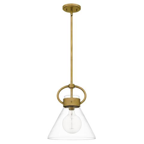 Webster 1-Light Weathered Brass Mini Pendant