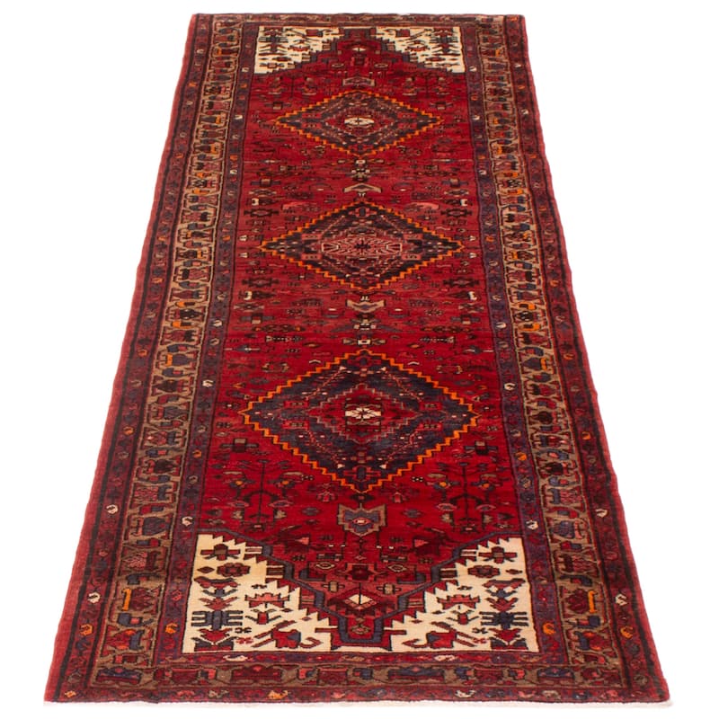 ECARPETGALLERY Hand-knotted Anadol Red Wool Rug - 3'7 x 9'9