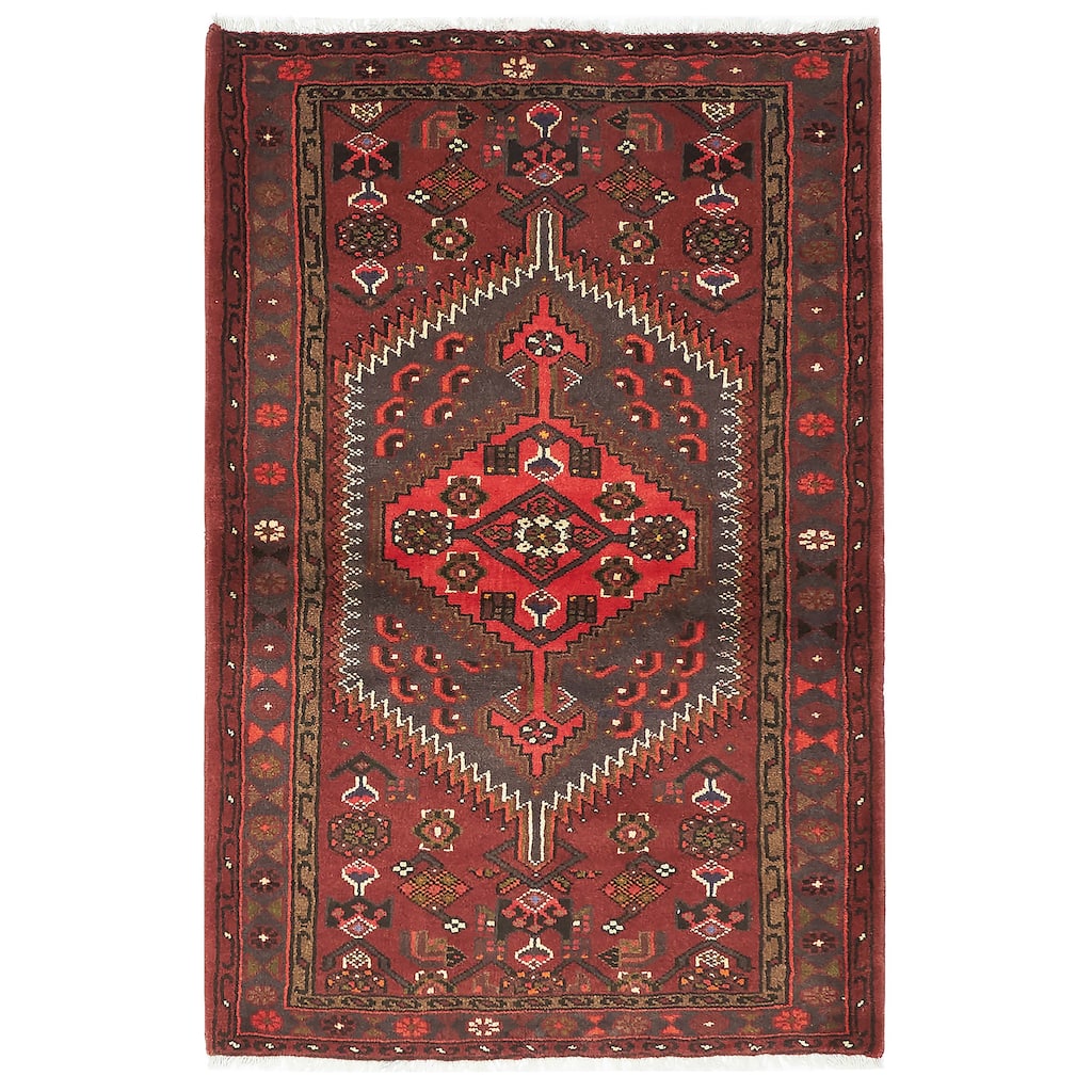 ECARPETGALLERY Hand-knotted Andelz Dark Red Wool Rug - 3'3 x 5'1