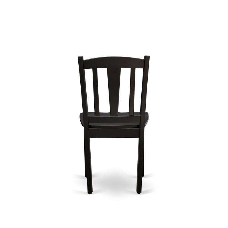 East West Furniture Dublin Kitchen Dining Chairs - Slat Back Wood Seat Chairs, Set of 2, (Finish Options)
