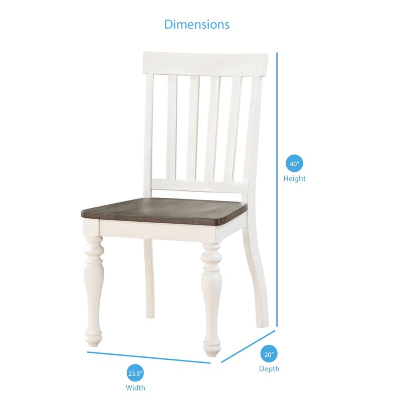 Steve Silver Jillian Farmhouse Two-Tone Side Chair, Set of 2