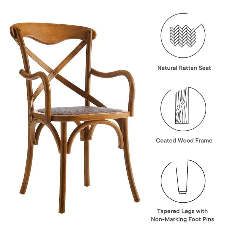 The Gray Barn Trails End Elm and Rattan Dining Chair