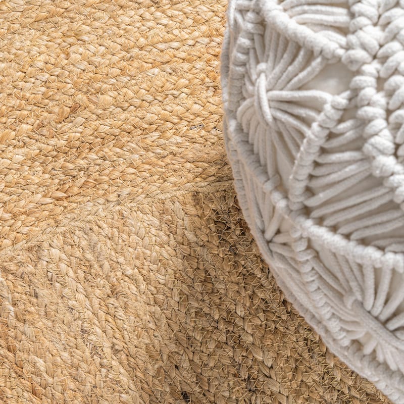 JONATHAN Y Piper Two-Tone Jute Hippy Circle Area Rug