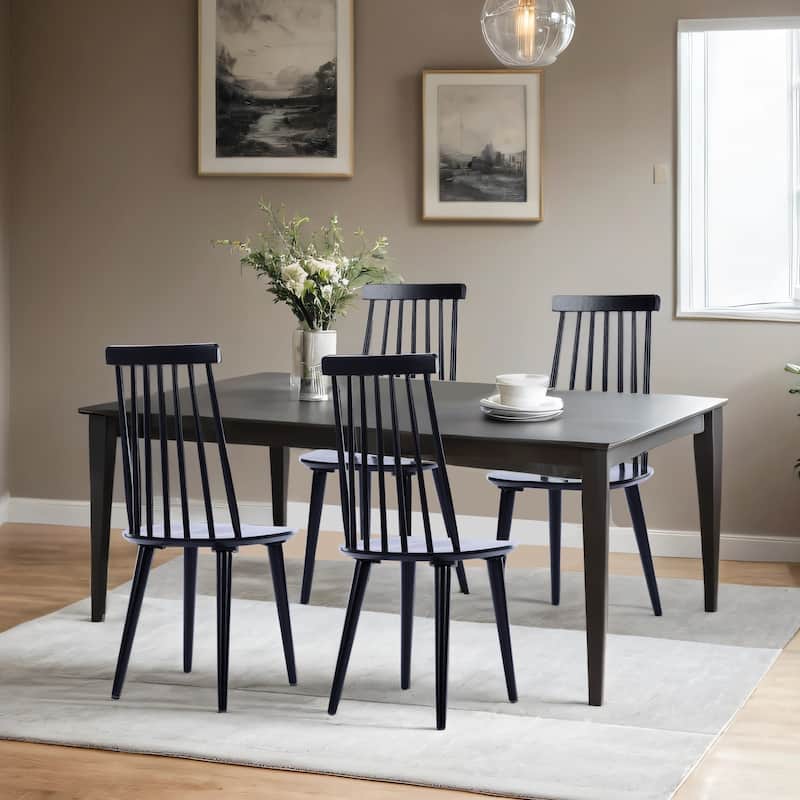 Burris 17"Wide Spindle Wood Dining Chairs - Set of 4 - Black