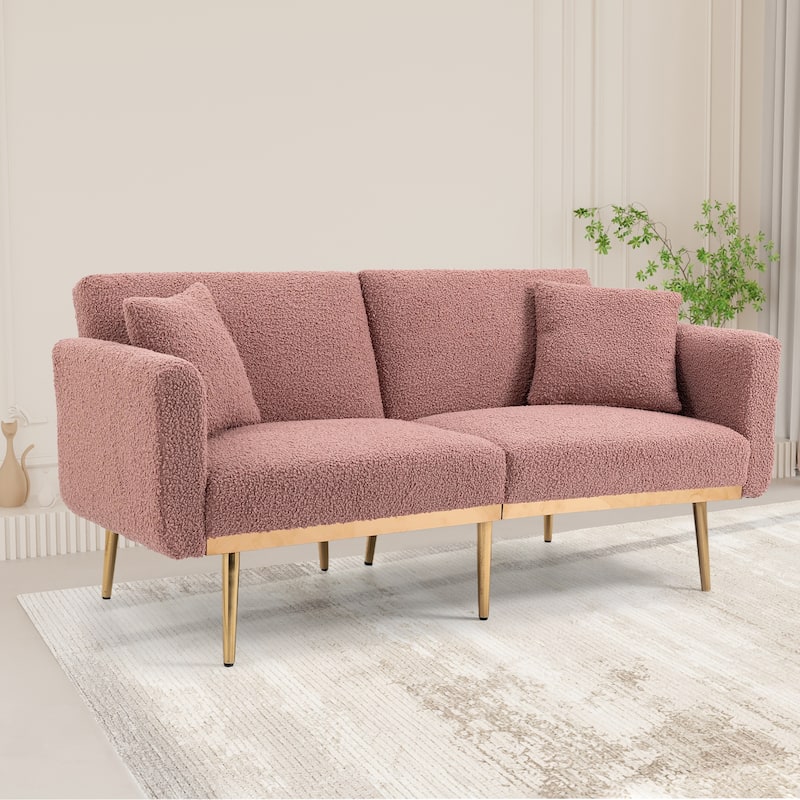 Velvet Sofa , Accent sofa .loveseat sofa with metal feet