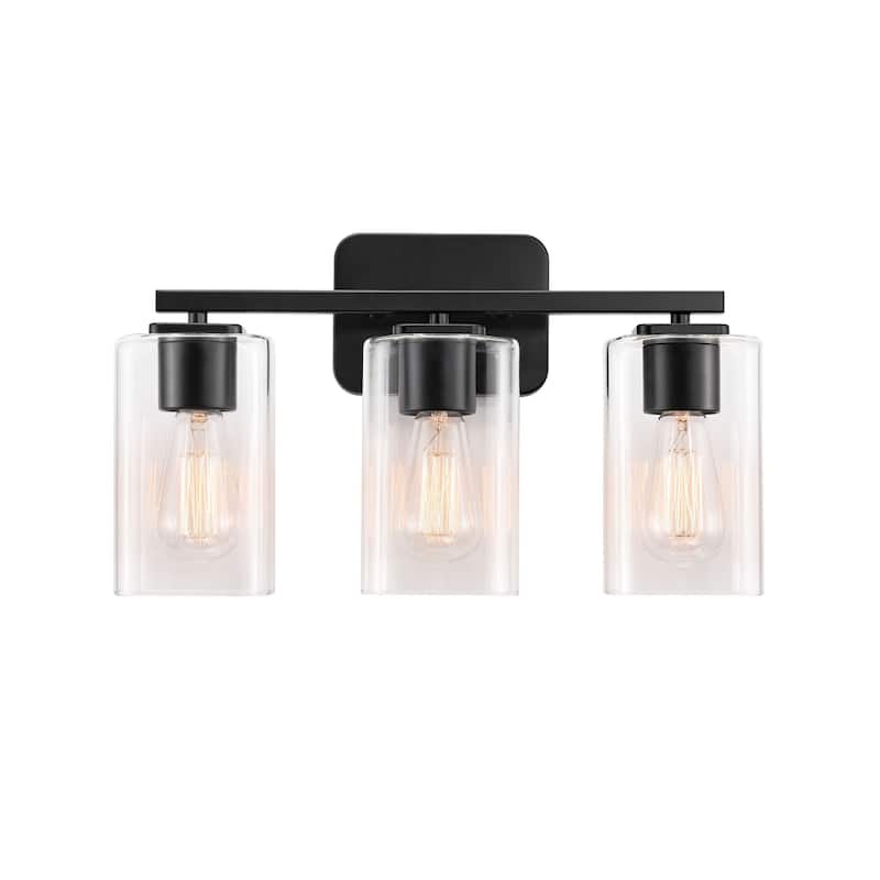 KAWOTI 3-light Modern Bathroom Vanity Lights with Glass Shades