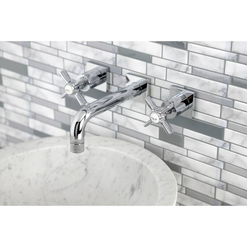 Millennium Two-Handle 3-Hole Wall Mount Bathroom Faucet