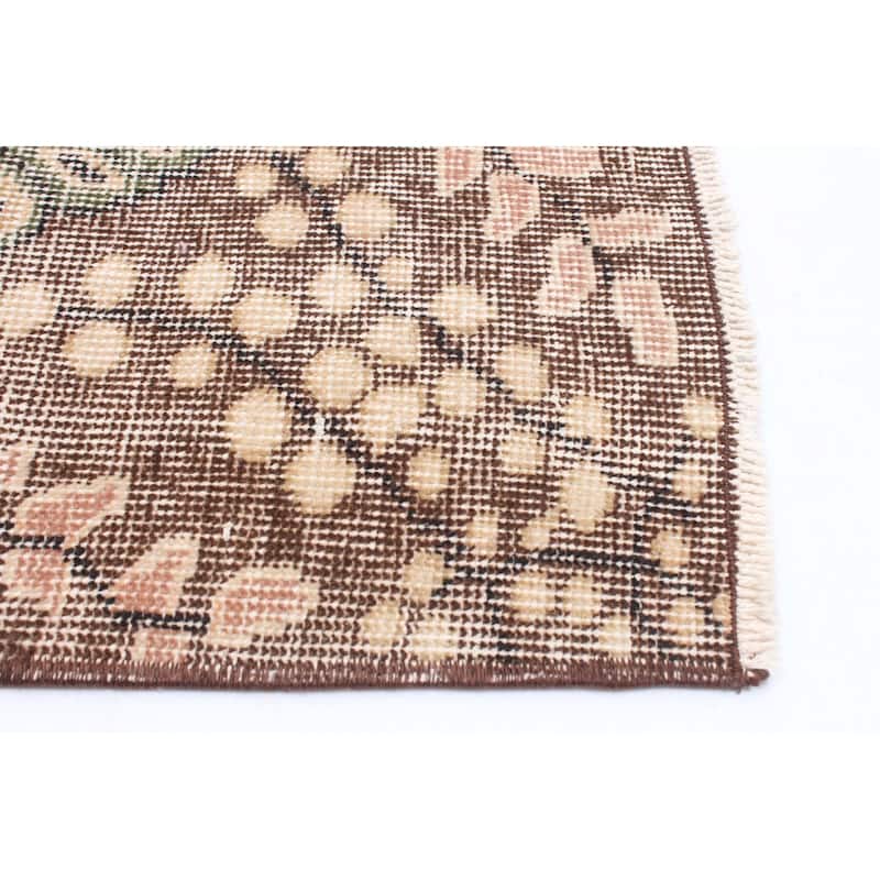 ECARPETGALLERY Hand-knotted Antalya Vintage Beige Wool Rug - 6'4 x 10'0