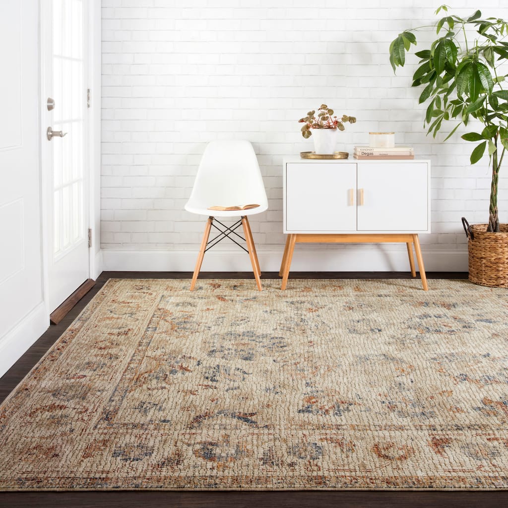Alexander Home Distressed Persian Rustic French Country Mosaic Area Rug