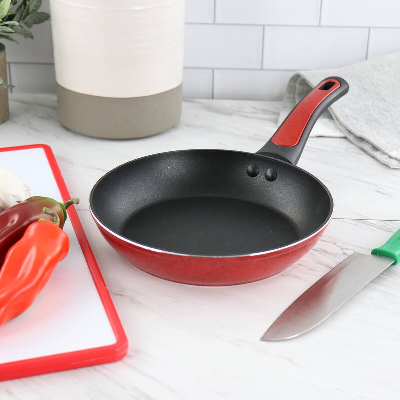 Oster Claybon 8 Inch Nonstick Frying Pan in Speckled Red