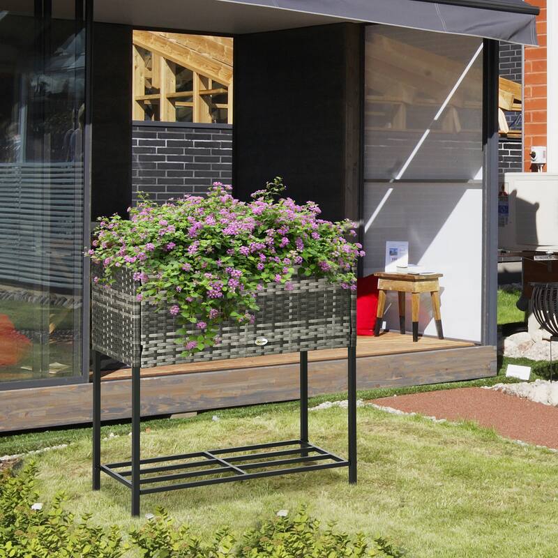 Raised Garden Bed Kit, Outdoor Metal Elevated Box with Safety Edging, Easy DIY Stock Tank for Growing Flowers,Herbs & Vegetables