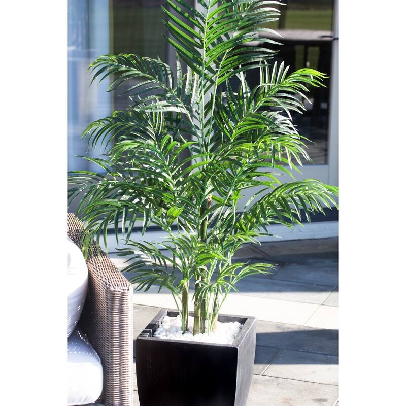 Artificial Palm Tree 4.5ft Indoor Outdoor UV Resistant with Planter, Modern Decor - 4.5ft.