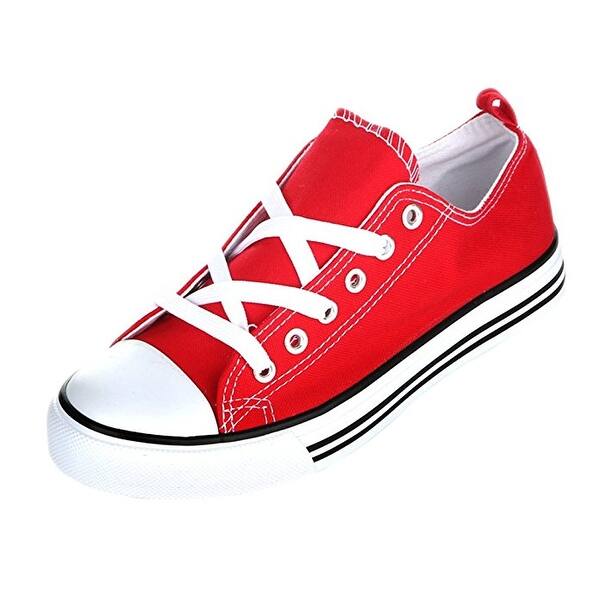 Shop Womens Casual Canvas Shoe Solid Color Low Top Lace Up Fashion