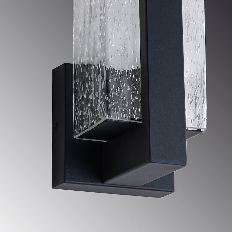 Black Modern Led Indoor Outdoor Wall Sconce, 12W 3000K Warm White