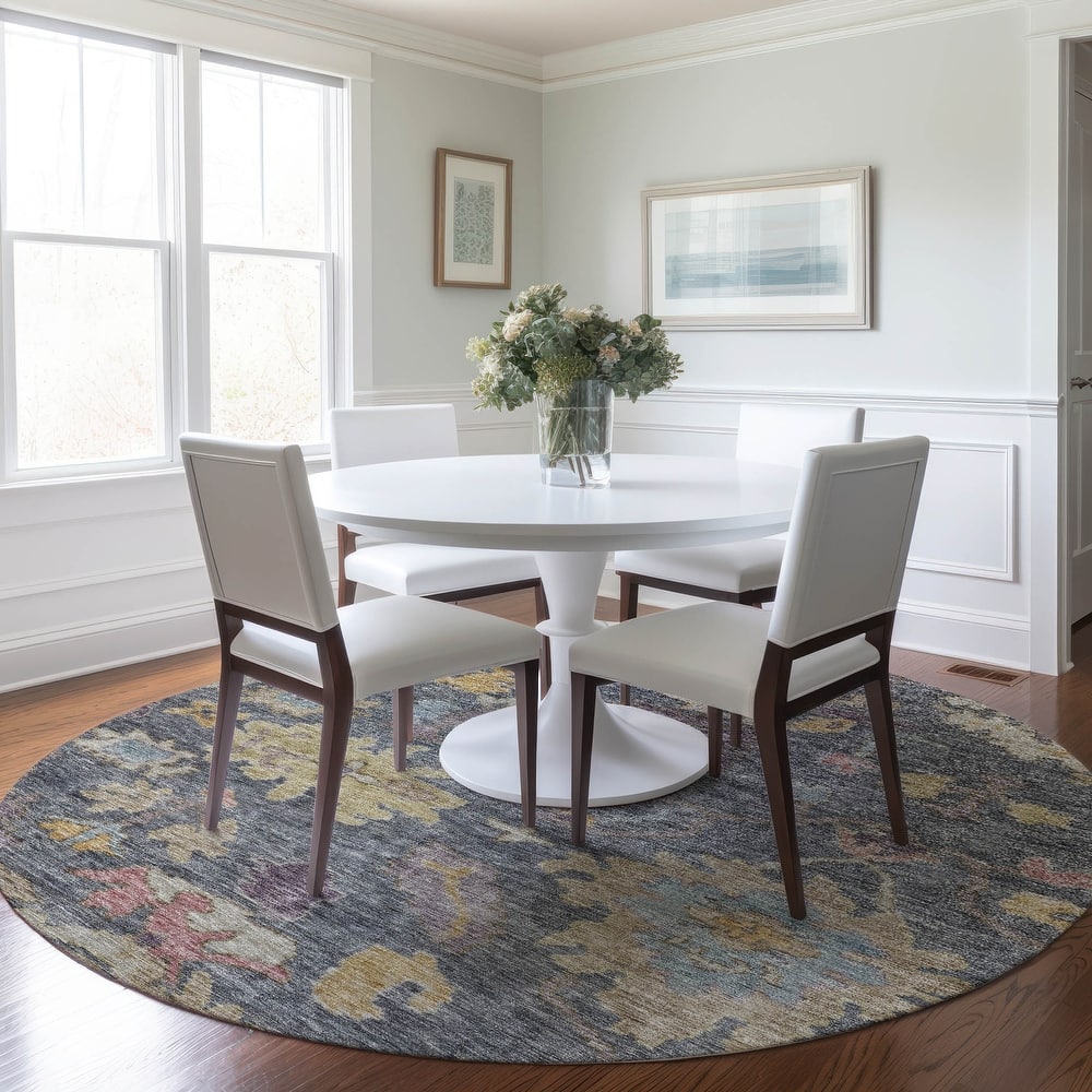 Machine Washable Indoor/ Outdoor Vintage Traditional Chantille Rug