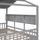 preview thumbnail 24 of 43, Kids Playhouse Bed Frame Wood Semi Enclosed House Bed with Storage Headboards & 2 Drawers, Roof Platform Bed, Wood Slat Support