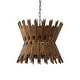 preview thumbnail 11 of 15, 16" Retro Brass Wood Hourglass 4-Light Chandelier Geometric Metal Adjustable Pendant Light for Foyer