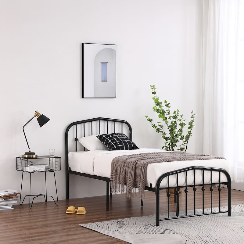 Modern Single-Layer Curved Frame Bed