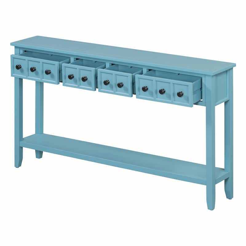 Rustic Entryway Console Table(Turquoise Green)