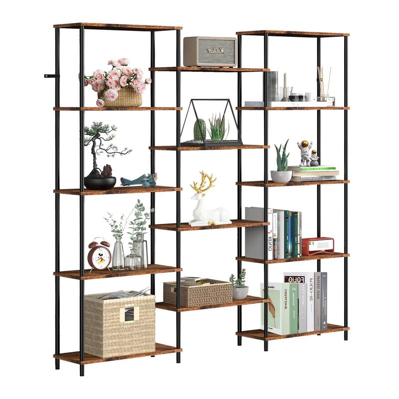 Industrial Bookshelf with 2 Anti-Tipping Strap