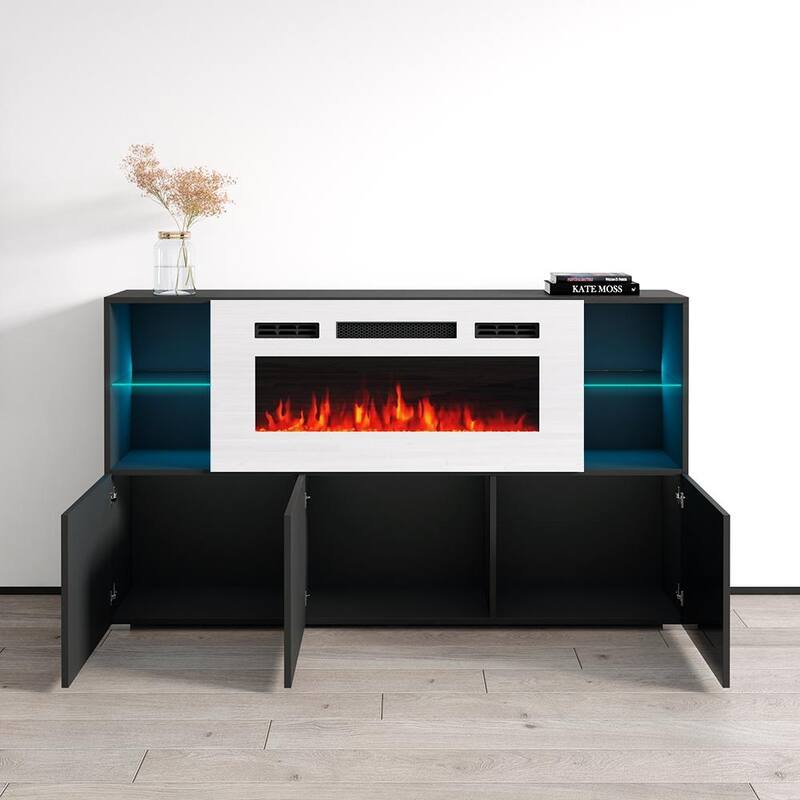 Komi WH03 63-inch Modern Electric Fireplace Sideboard