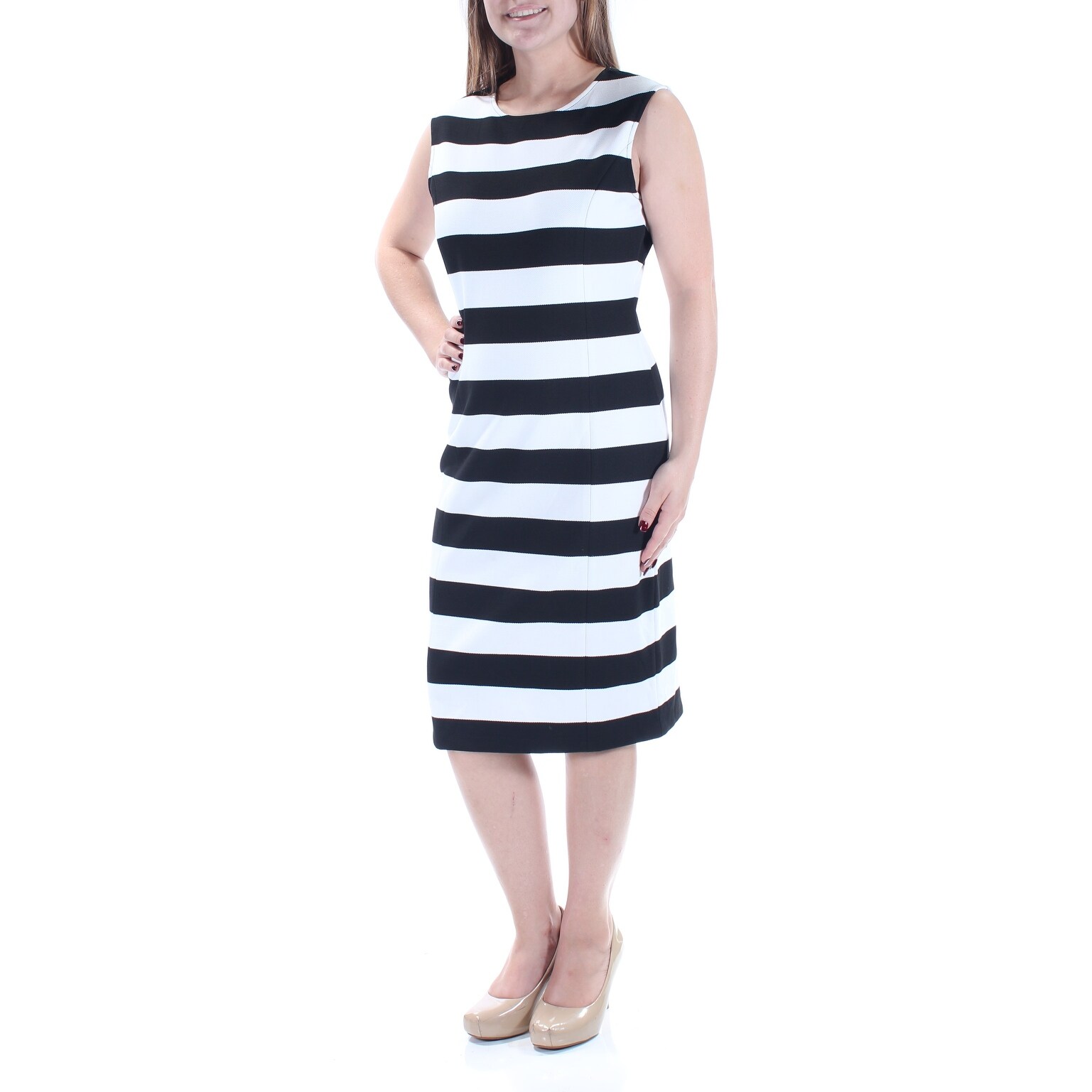 michael kors black and white striped dress