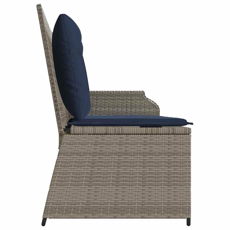 vidaXL Garden Bench with Cushion Brown Poly rattan - 26 x 43 x 37