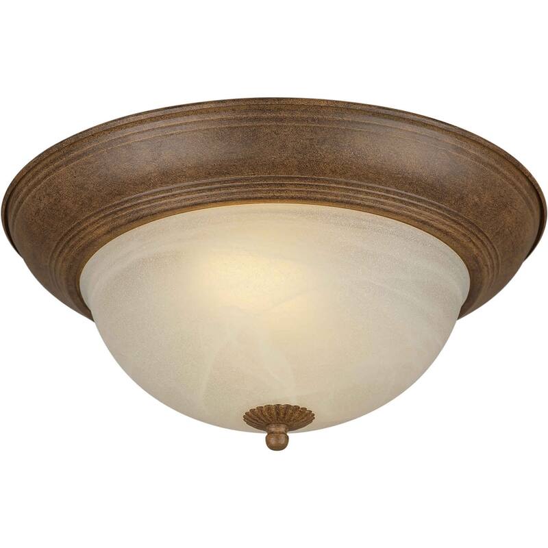 Forte Lighting Energy Efficient Fluorescent 14Wx6H Indoor Flushmount - Chestnut
