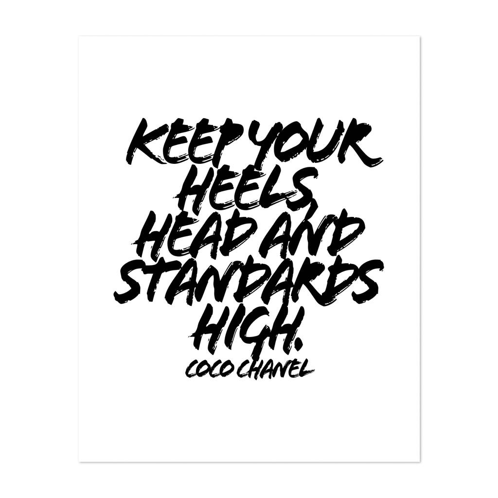 Black And White Coco Chanel Unframed Wall Art Print/Poster