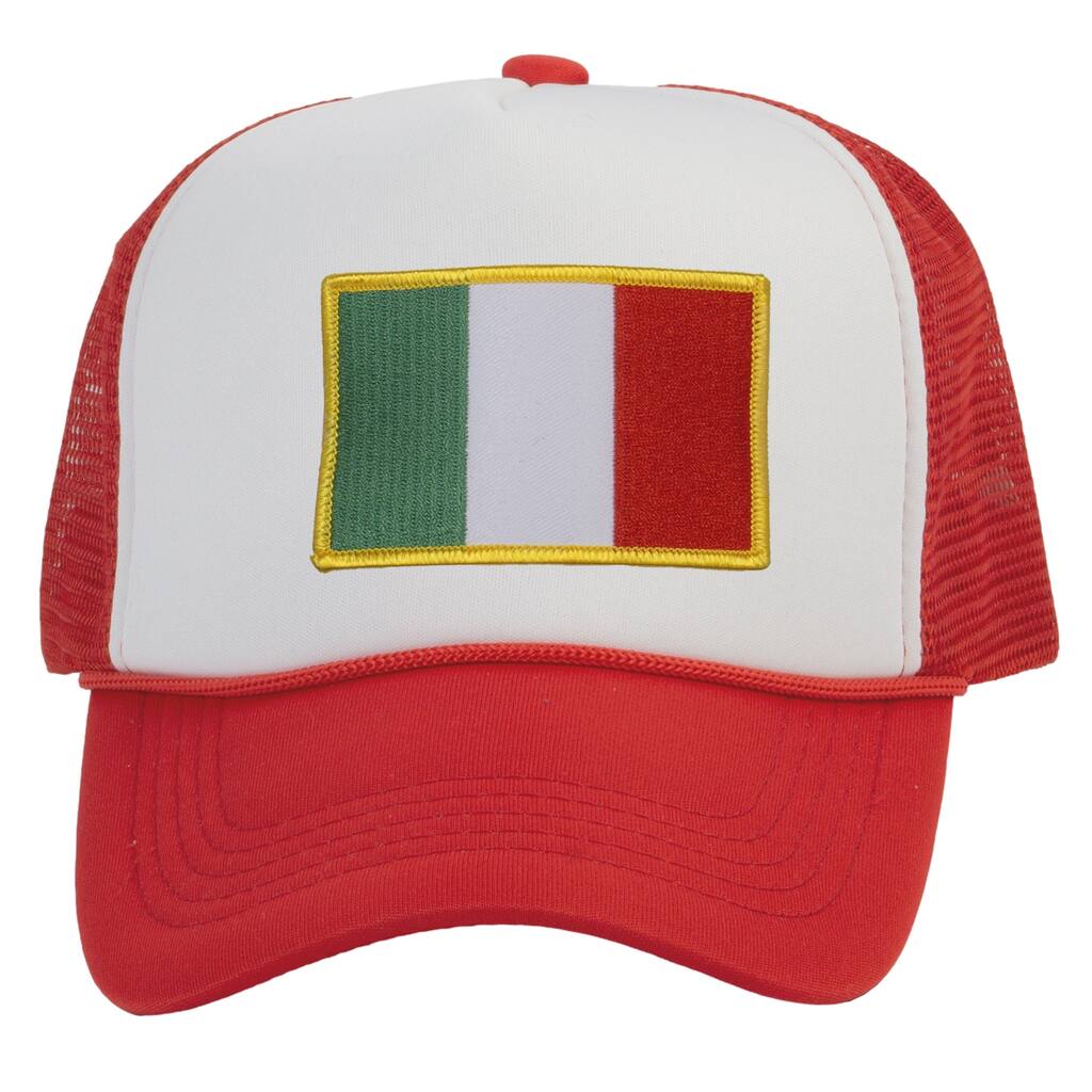 Top Headwear Country Italy Flag Hat - Italian Patriotic Snapback Trucker Cap