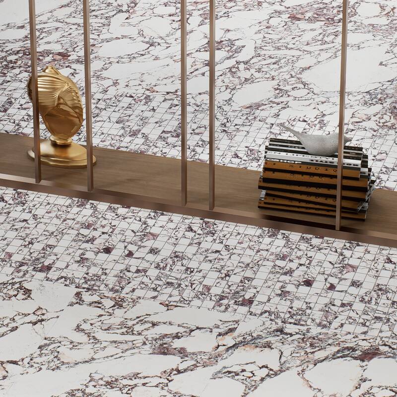 Merola Tile Touche 2" Square Rubis 11-3/4" x 11-3/4" Porcelain Mosaic Floor and Wall Tile - (1 Tile)