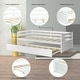 preview thumbnail 17 of 29, Black Metal Twin Size Trundle Platform Bed Frame with Wooden Slat Support and Space-Saving Design
