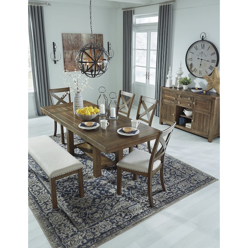 Signature Design by Ashley Moriville Grayish Brown 7-Piece Dining Package