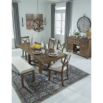 Signature Design by Ashley Moriville Grayish Brown 7-Piece Dining Package
