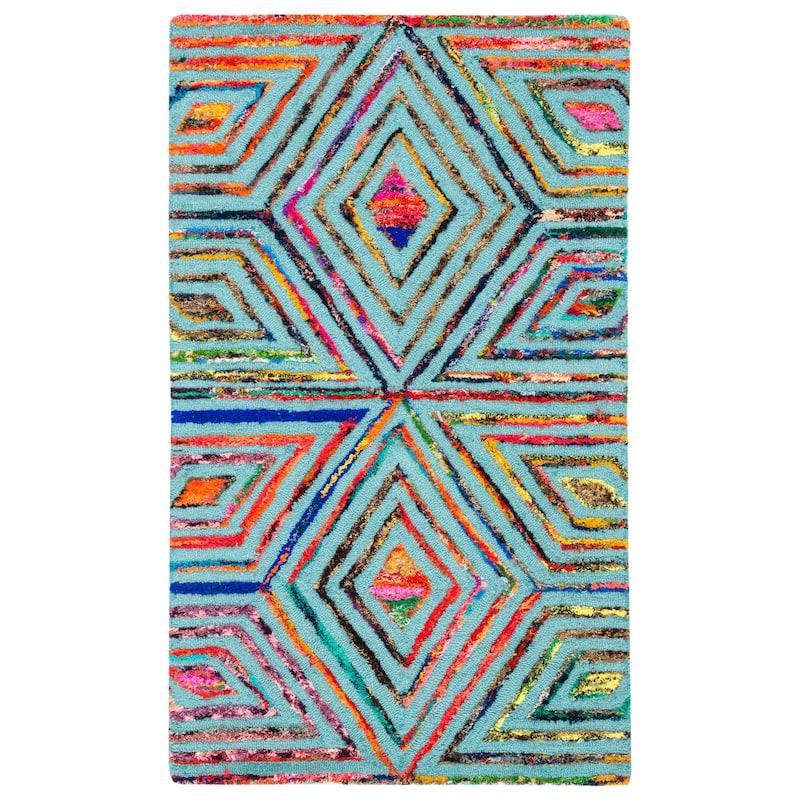 SAFAVIEH Handmade Nantucket Telma Contemporary Cotton Rug - 3' x 5' - Blue