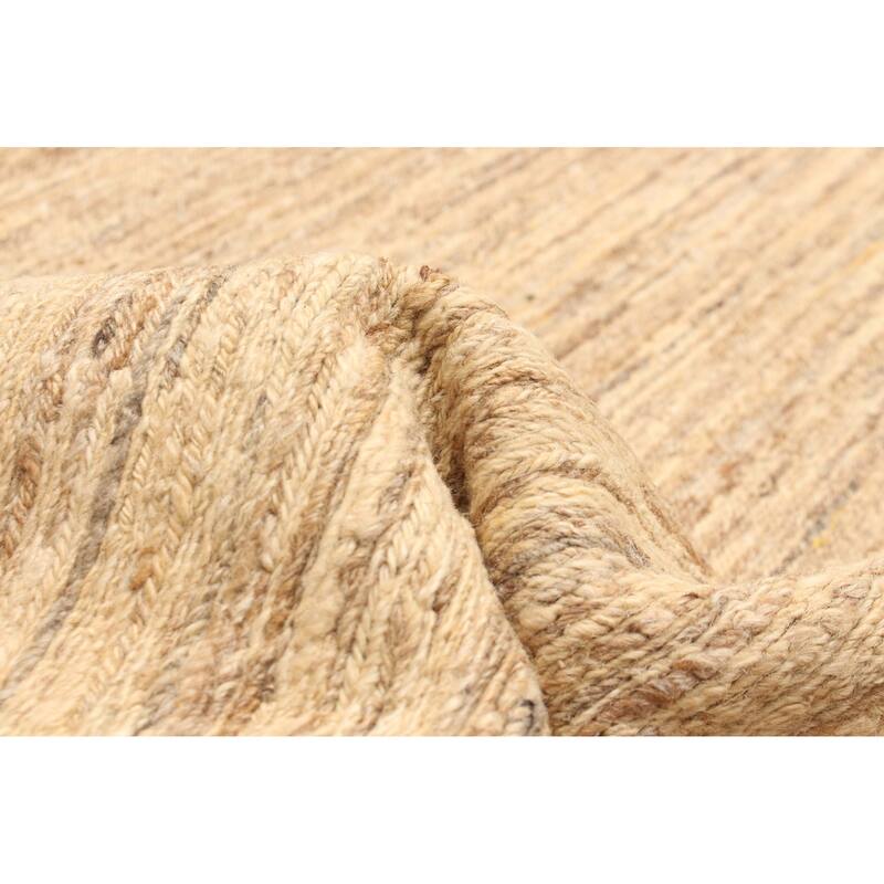 ECARPETGALLERY Flat-Weave Natural Beige Wool Tapestry Kilim - 6'7 x 9'9